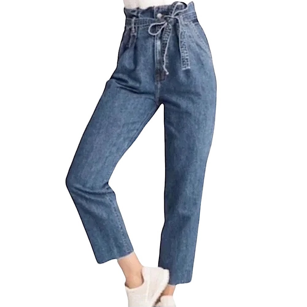 ABERCROMBIE & FITCH: High-Waisted Paper Bag Waist Mom Jean - Size 27 / 4R